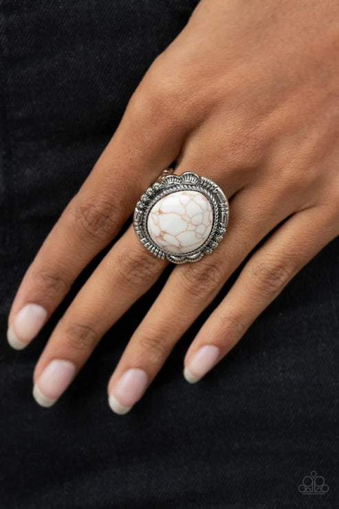 Salt of the Earth - White Paparazzi Ring (T84)