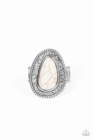 Downtown Desertscape - White Paparazzi Ring (T40)