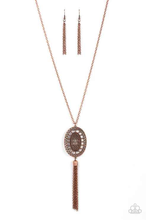 Whimsically Wistful - Copper Paparazzi Necklace (PZ-5241)
