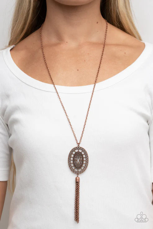 Whimsically Wistful - Copper Paparazzi Necklace (PZ-5241)