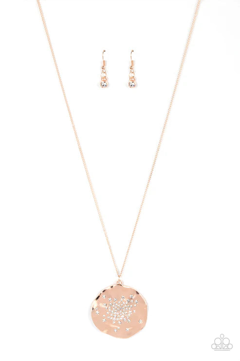 Boom and COMBUST - Rose Gold  Paparazzi Necklace (PZ-5220)