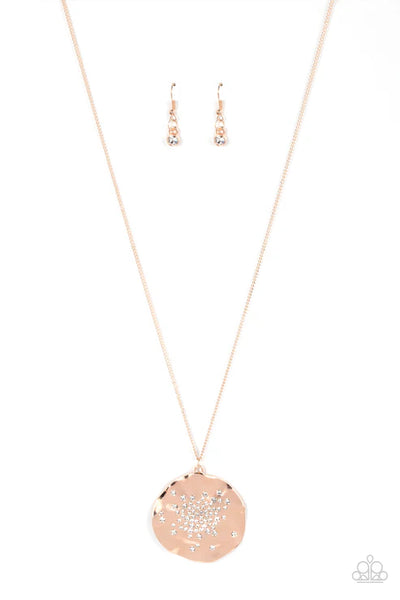 Boom and COMBUST - Rose Gold  Paparazzi Necklace (PZ-5436)