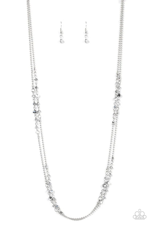 Petitely Prismatic - Silver Paparazzi Necklace (PZ-5434)