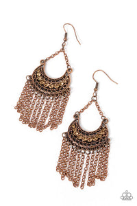 Greco Goddess - Copper Paparazzi Earrings