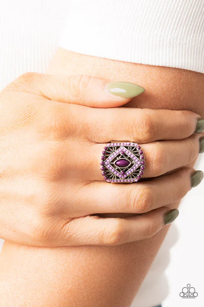 Amplified Aztec - Purple Paparazzi Ring (T71)