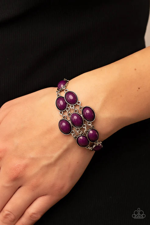Color Wheel Garden - Purple Paparazzi Bracelet (PZ-4428)