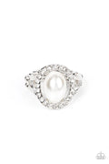 Seize the Shimmer - White Paparazzi Ring (T14)