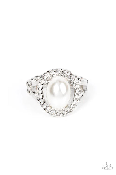 Seize the Shimmer - White Paparazzi Ring (T14)