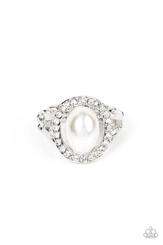 Seize the Shimmer - White Paparazzi Ring (T14)