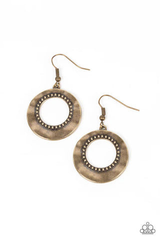 Desert Diversity - Brass Paparazzi Earrings (PZ-4629)