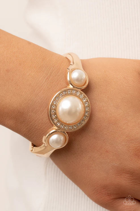 Debutante Daydream - Gold Paparazzi Bracelet (PZ-5596)