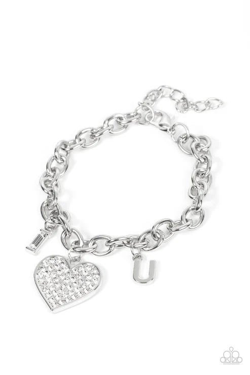 Declaration of Love - White Paparazzi Bracelet (PZ-4855)