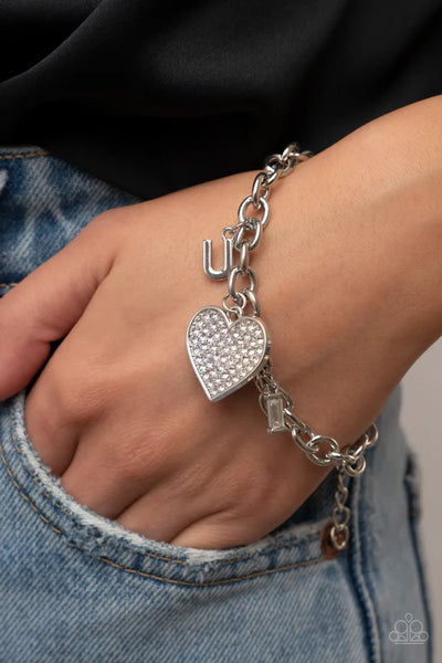 Declaration of Love - White Paparazzi Bracelet (PZ-4855)