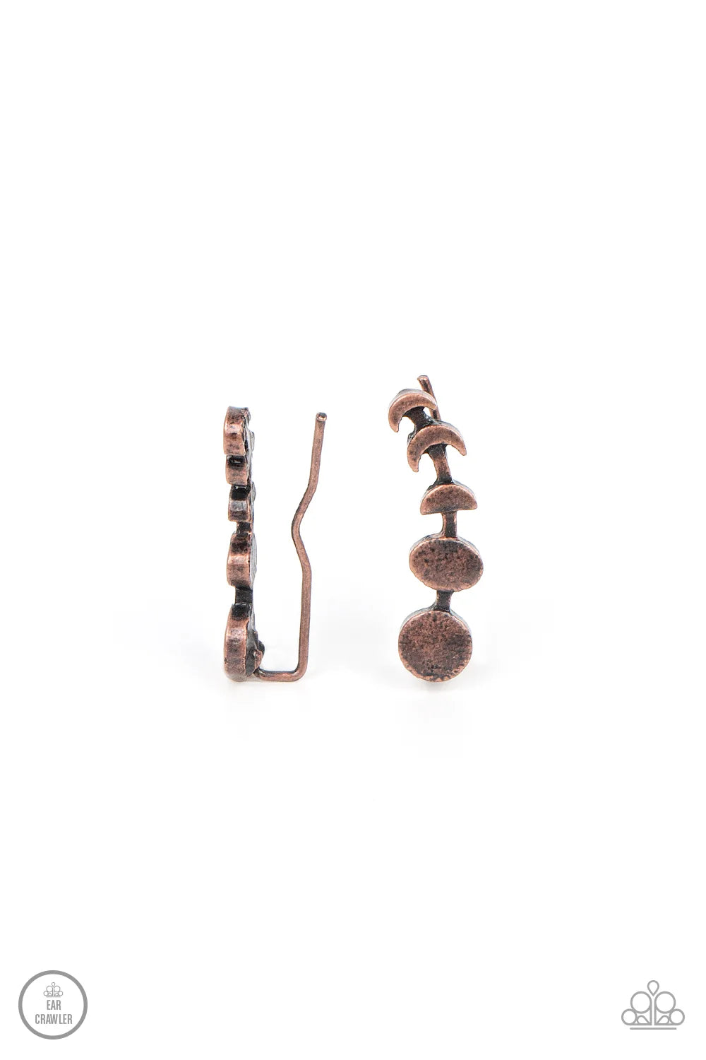 It's Just a Phase - copper - Paparazzi earrings (PZ-5411)