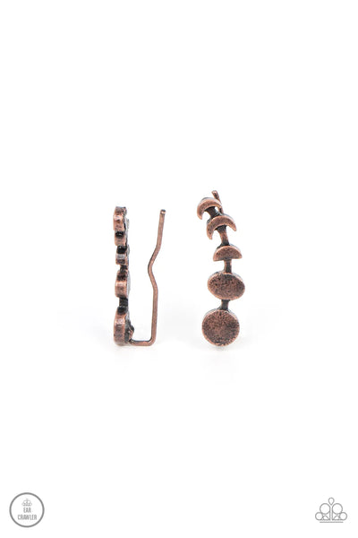 It's Just a Phase - copper - Paparazzi earrings (PZ-5411)
