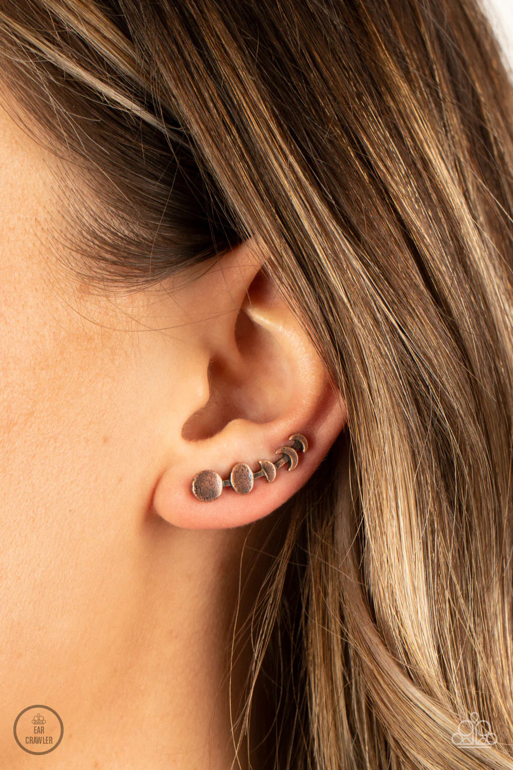 It's Just a Phase - copper - Paparazzi earrings (PZ-5411)