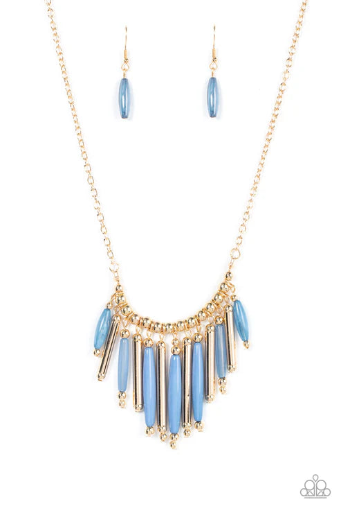Bohemian Breeze - Blue Paparazzi Necklace (PZ-5365)