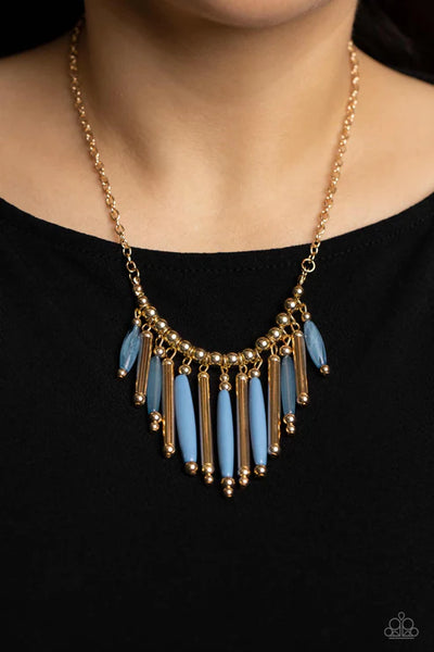 Bohemian Breeze - Blue Paparazzi Necklace (PZ-5365)