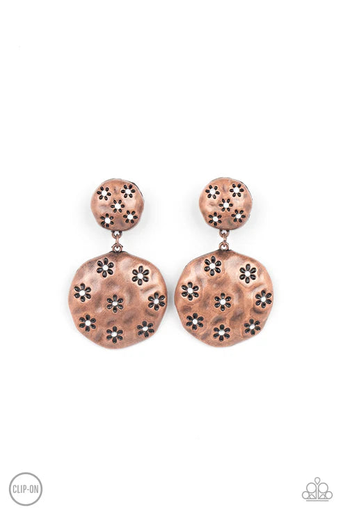 Industrial Fairytale - Copper Paparazzi Earrings (PZ-926)