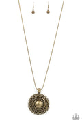 Solar Swirl - Brass Paparazzi Necklace (PZ-3775)
