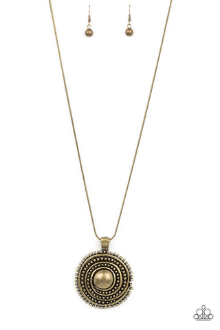 Solar Swirl - Brass Paparazzi Necklace