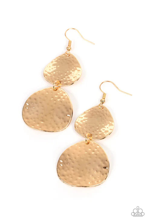 Bait and Switch - Gold Paparazzi Earrings (PZ-4857)