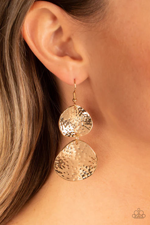 Bait and Switch - Gold Paparazzi Earrings (PZ-4857)