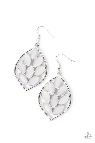 Glacial Glades - White Paparazzi Earrings