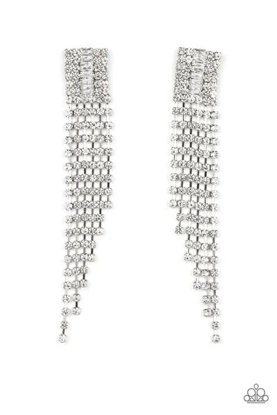 A-Lister Affirmations - White Paparazzi Earrings (PZ-3958)