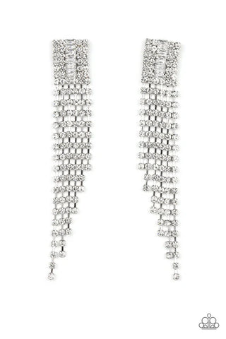 A-Lister Affirmations - White Paparazzi Earrings (PZ-3958)