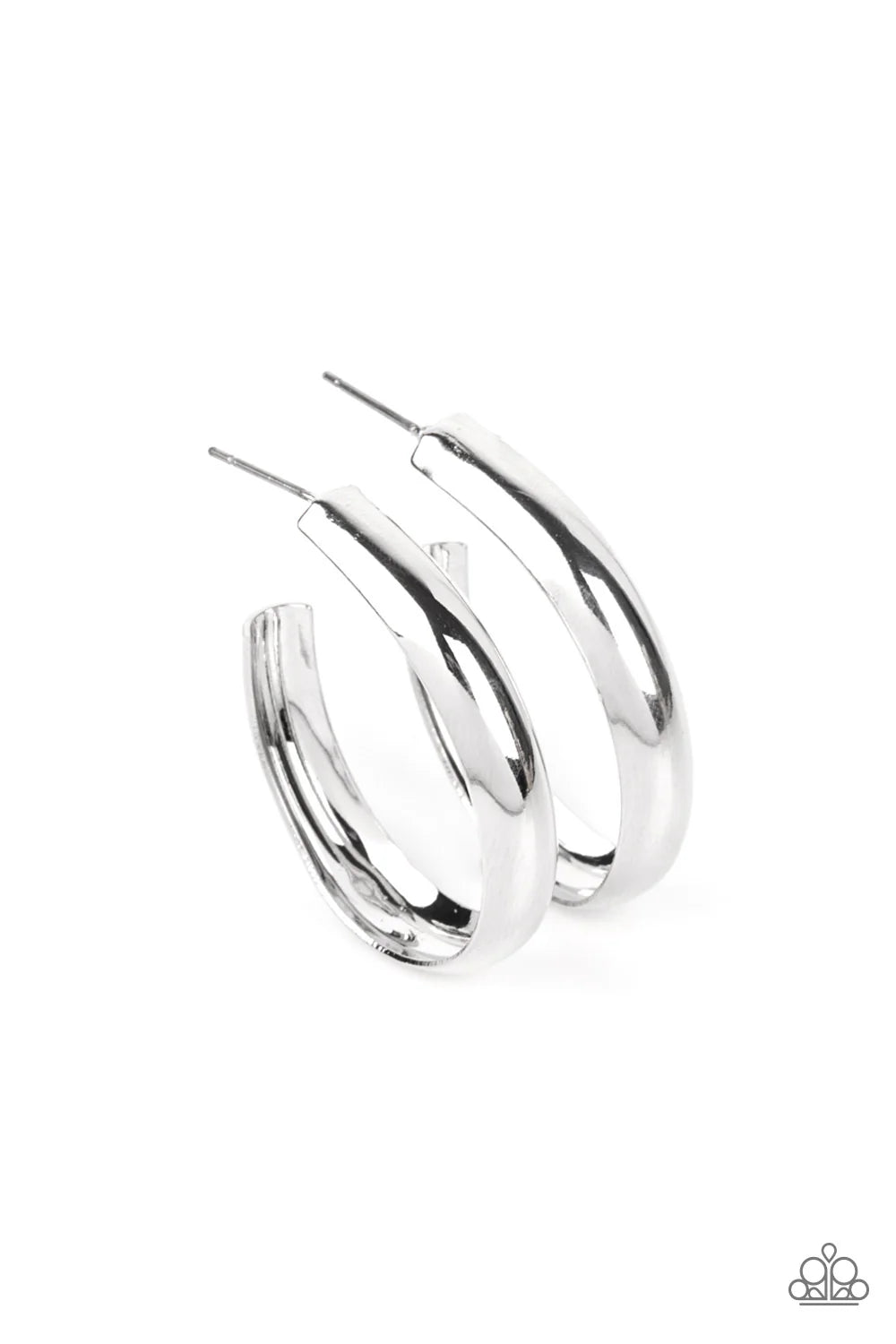 Champion Curves - silver - Paparazzi earrings