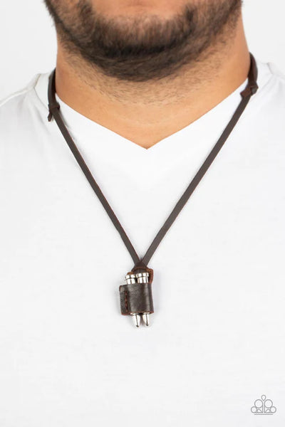 On the Lookout - Brown Paparazzi Necklace (PZ-596)