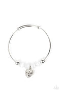 Vintage Vows - White Paparazzi Bracelet (PZ-5584)