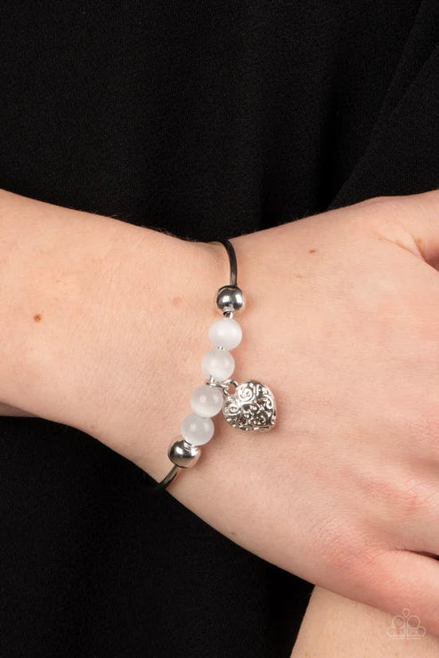 Vintage Vows - White Paparazzi Bracelet (PZ-5584)