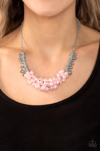 Bonus Points - Pink Necklace - Paparazzi Accessories (PZ-1216)