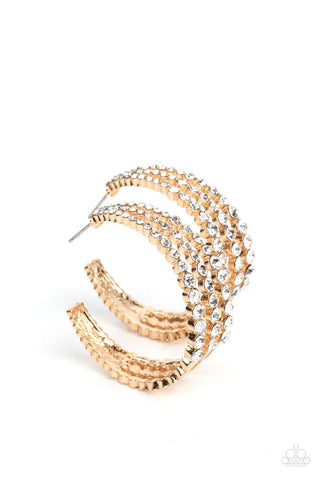 Cosmopolitan Cool - Gold Paparazzi Earrings (PZ-2641)