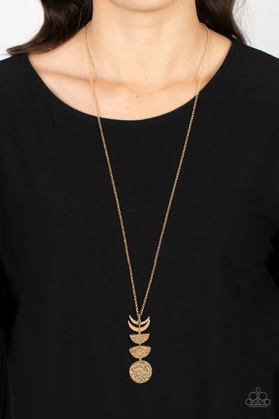 Phase Out - Gold Paparazzi Necklace (PZ-3875)