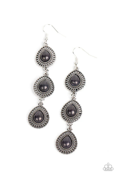 Desertscape Dweller - Black Paparazzi Earrings (PZ-5721)