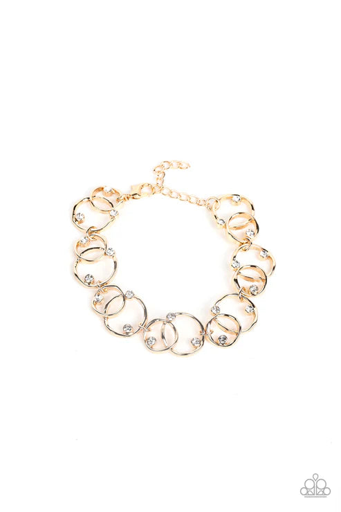The Universe Revolves Around Me - Gold Paparazzi Bracelet (PZ-5506)