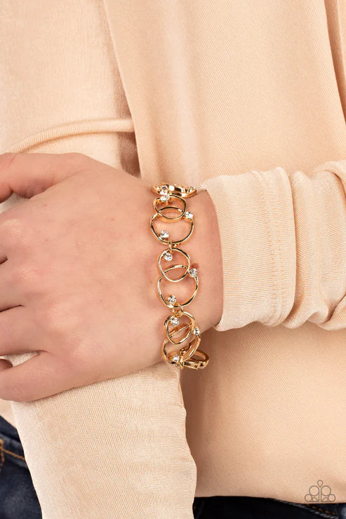 The Universe Revolves Around Me - Gold Paparazzi Bracelet (PZ-5506)