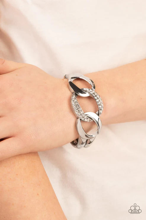 BOMBSHELL Squad - White Paparazzi Bracelet