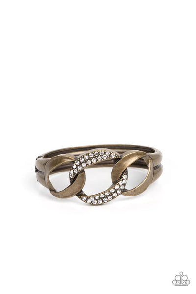 BOMBSHELL Squad - Brass Paparazzi Bracelet (PZ-5717)