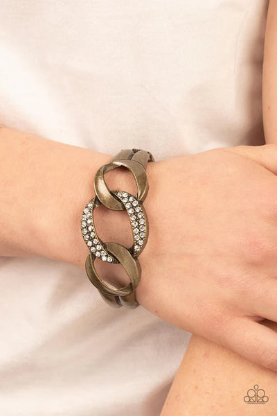 BOMBSHELL Squad - Brass Paparazzi Bracelet (PZ-5717)