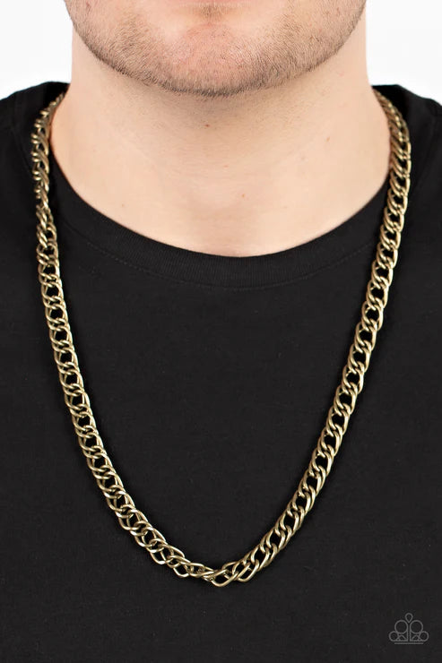 Pro League - Brass Paparazzi Mens Necklace