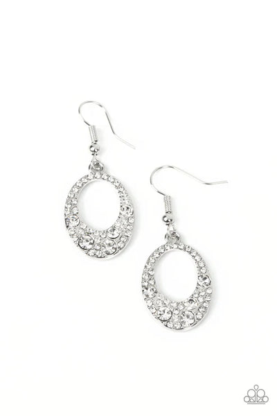 Showroom Sizzle - White Paparazzi Earrings (PZ-5003)