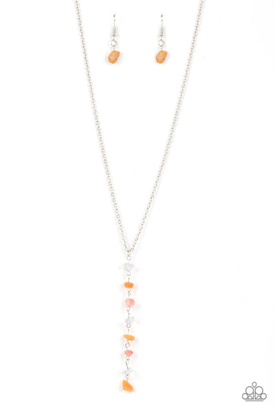 Tranquil Tidings - Orange Paparazzi Necklace (PZ-3937)