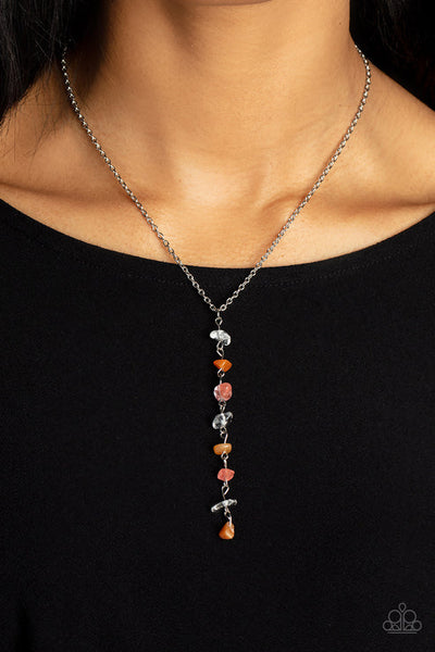 Tranquil Tidings - Orange Paparazzi Necklace (PZ-3937)