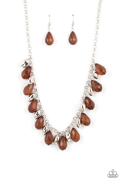 Summertime Tryst - Brown Necklace - Paparazzi Accessories (PZ-5288)