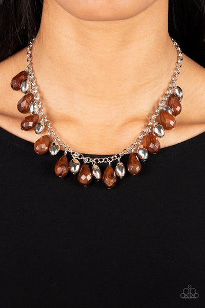 Summertime Tryst - Brown Necklace - Paparazzi Accessories (PZ-5288)