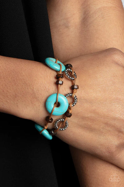 Quarry Quandary - Blue Paparazzi Bracelet (PZ-5308)